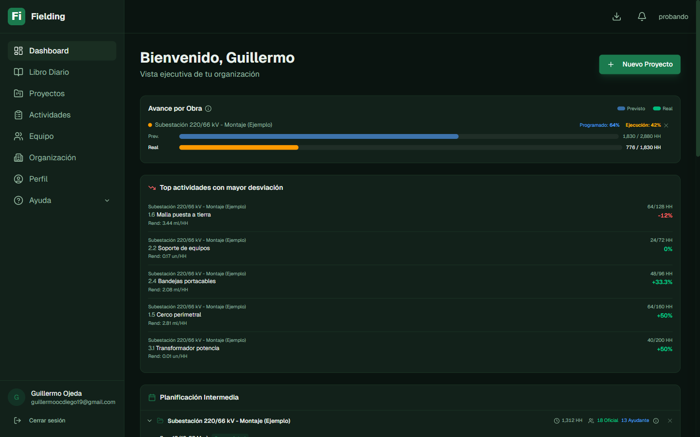 Vista ejecutiva de toda tu organizacion